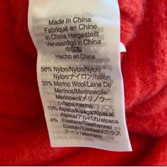 Madewell Inland Turtleneck Sweater in Coziest Yarn Wool/Alpaca Blend Red SZ 2X - Picture 8 of 10